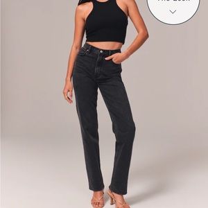 Abercrombie & Fitch 90s Straight Jean Ultra High Rise Black